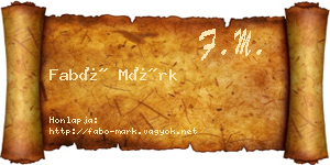 Fabó Márk névjegykártya