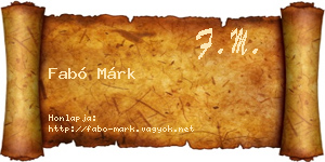 Fabó Márk névjegykártya